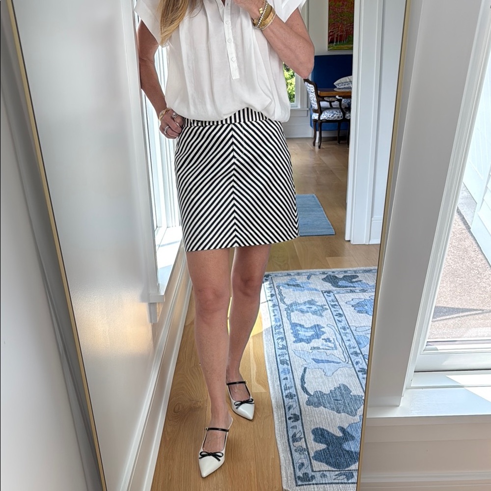 J. Crew Black and White Striped Skirt